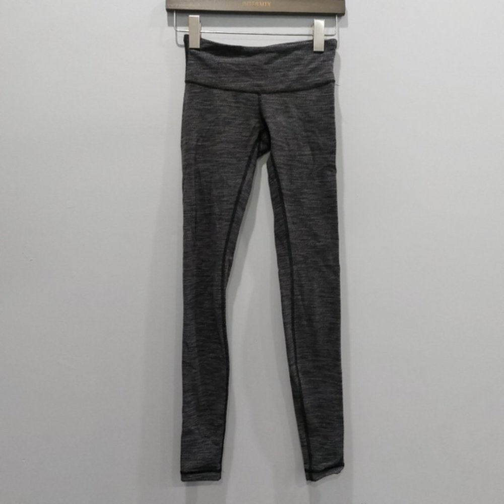 Lululemon Wunder Under HR Pant Leggings Luon Pique Black Size 2